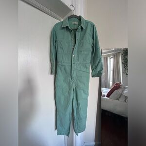 Madewell Green Denim Jumpsuit